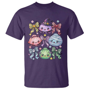 Kawaii Halloween Glitter Dumplings Coquette Bows Graphic T Shirt Cute Spooky Witch Mummy Vampire
