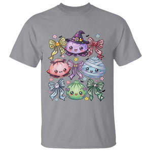 Kawaii Halloween Glitter Dumplings Coquette Bows Graphic T Shirt Cute Spooky Witch Mummy Vampire