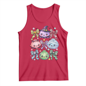 Kawaii Halloween Glitter Dumplings Coquette Bows Graphic Tank Top Cute Spooky Witch Mummy Vampire