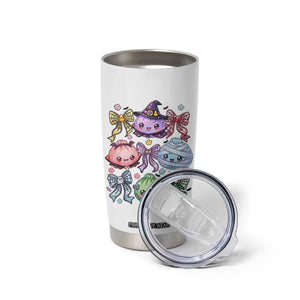 Kawaii Halloween Glitter Dumplings Coquette Bows Graphic Tumbler Cup Cute Spooky Witch Mummy Vampire