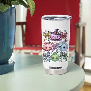 Kawaii Halloween Glitter Dumplings Coquette Bows Graphic Tumbler Cup Cute Spooky Witch Mummy Vampire