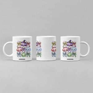 Kawaii Halloween Glitter Dumplings Coquette Bows Graphic Coffee Mug Cute Spooky Witch Mummy Vampire