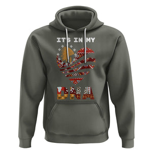 Native American Hoodie It's In My DNA Indigenous American Indian Heart TS02 Military Green Printyourwear