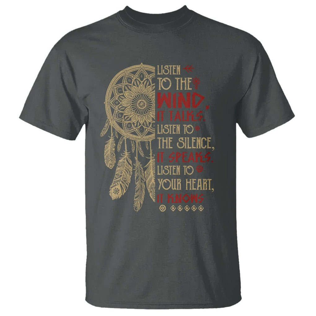 Native American T Shirt Dreamcatcher Feather Indigenous American Indian Culture TS02 Dark Heather Printyourwear