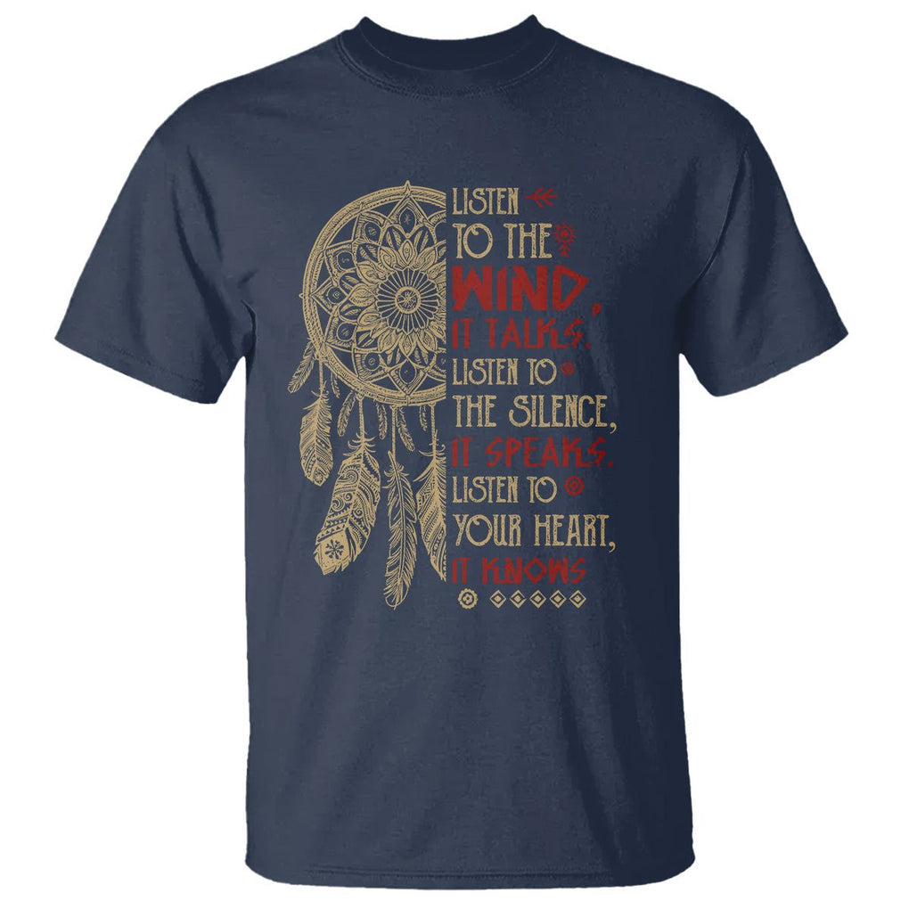 Native American T Shirt Dreamcatcher Feather Indigenous American Indian Culture TS02 Navy Printyourwear