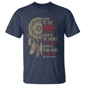Native American T Shirt Dreamcatcher Feather Indigenous American Indian Culture TS02 Navy Printyourwear
