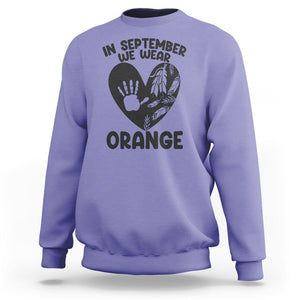 Orange Shirt Day Sweatshirt In September We Wear Orange Anti Bullying Indigenous Education TS02 Violet Printyourwear