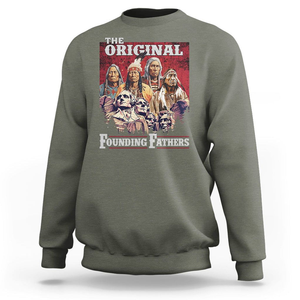 Native American Sweatshirt The Original Founding Fathers Indigenous American Indian Chiefs Native Pride TS02 Military Green Printyourwear