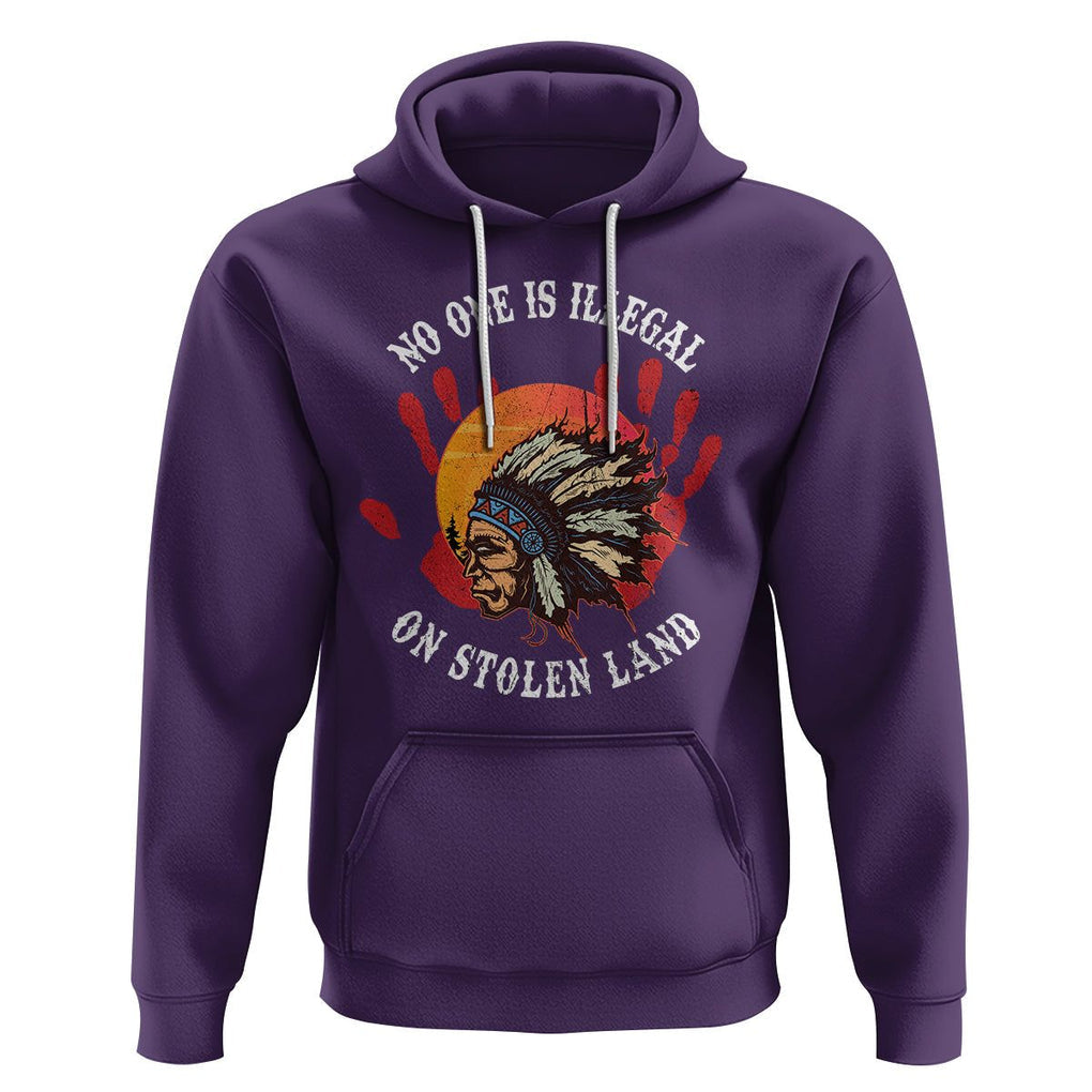 Native American Hoodie No One Is Illegal On Stolen Land Indigenous American Indian TS02 Purple Printyourwear