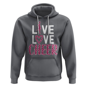 Cheerleading Hoodie Live Love Cheer Girl Pink Leopard Cheerleader TS02 Charcoal Printyourwear