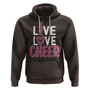 Cheerleading Hoodie Live Love Cheer Girl Pink Leopard Cheerleader TS02 Dark Chocolate Printyourwear