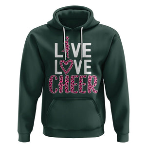 Cheerleading Hoodie Live Love Cheer Girl Pink Leopard Cheerleader TS02 Dark Forest Green Printyourwear