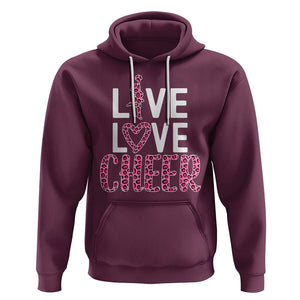 Cheerleading Hoodie Live Love Cheer Girl Pink Leopard Cheerleader TS02 Maroon Printyourwear