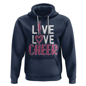 Cheerleading Hoodie Live Love Cheer Girl Pink Leopard Cheerleader TS02 Navy Printyourwear