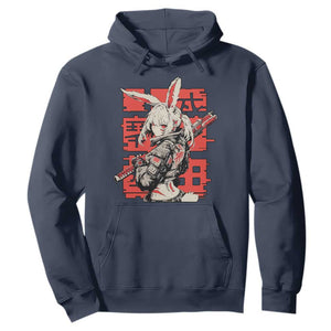 Anime Manga Cyberpunk Hoodie Techwear Harajuku Style Bunny Girl TS02 Navy Print Your Wear