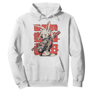 Anime Manga Cyberpunk Hoodie Techwear Harajuku Style Bunny Girl TS02 White Print Your Wear