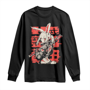 Anime Manga Cyberpunk Long Sleeve Shirt Techwear Harajuku Style Bunny Girl TS02 Black Print Your Wear