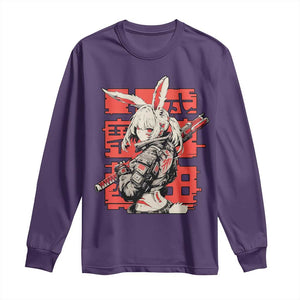 Anime Manga Cyberpunk Long Sleeve Shirt Techwear Harajuku Style Bunny Girl TS02 Purple Print Your Wear