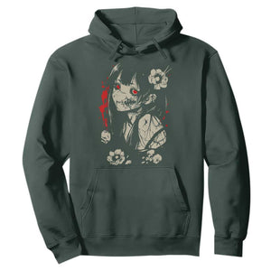 Horror Anime Manga Hoodie Japanese Creepy Kawaii Goth Otaku TS02 Dark Forest Green Print Your Wear