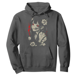 Horror Anime Manga Hoodie Japanese Creepy Kawaii Goth Otaku TS02 Dark Heather Print Your Wear