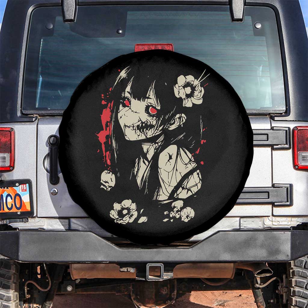 Horror Anime Manga Spare Tire Cover Japanese Creepy Kawaii Goth Otaku TS02 No hole Black Print Your Wear