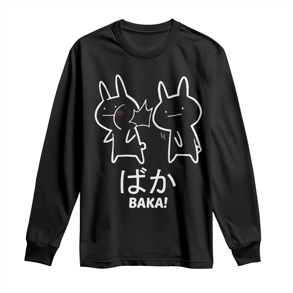 Funny Japanese Baka Long Sleeve Shirt Foolish Humorous Dumb Sarcasm Anime Manga Otaku TS02 Black Print Your Wear