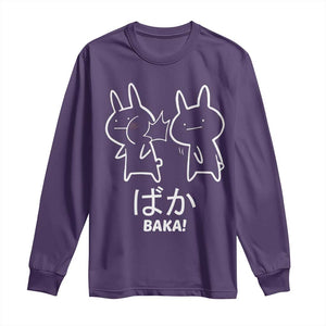 Funny Japanese Baka Long Sleeve Shirt Foolish Humorous Dumb Sarcasm Anime Manga Otaku TS02 Purple Print Your Wear