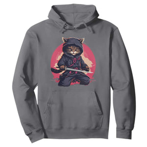 Japanese Ninja Cat Hoodie Ancient Japan Warrior Samurai Tattoo Kawaii Vintage TS02 Charcoal Print Your Wear