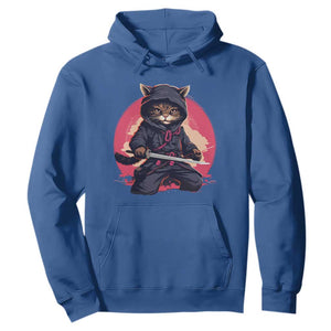 Japanese Ninja Cat Hoodie Ancient Japan Warrior Samurai Tattoo Kawaii Vintage TS02 Royal Blue Print Your Wear