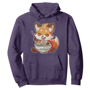 Kawaii Fox Ramen Japanese Hoodie Japanese Anime Otaku Manga Cute Graphic TS02 Purple Print Your Wear