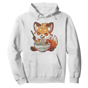 Kawaii Fox Ramen Japanese Hoodie Japanese Anime Otaku Manga Cute Graphic TS02 White Print Your Wear