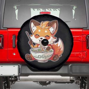 Kawaii Fox Ramen Japanese Spare Tire Cover Japanese Anime Otaku Manga Cute Graphic TS02 Black Print Your Wear