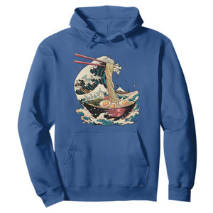 Japanese Kanagawa Wave Ramen Bowl Graphic Hoodie Retro Anime Noodles Art TS02 Royal Blue Print Your Wear