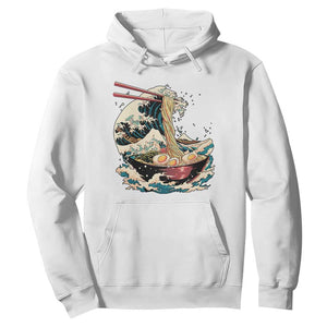 Japanese Kanagawa Wave Ramen Bowl Graphic Hoodie Retro Anime Noodles Art TS02 White Print Your Wear