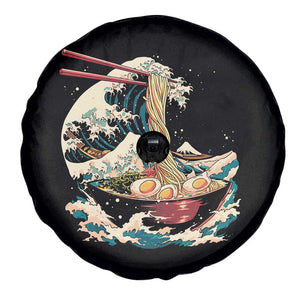 Japanese Kanagawa Wave Ramen Bowl Graphic Spare Tire Cover Retro Anime Noodles Art TS02 Print Your Wear