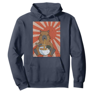 Kawaii Capybara Ramen Hoodie Cute Capy Meme Japanese Noodles Lover TS02 Navy Print Your Wear