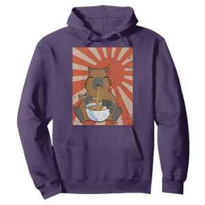 Kawaii Capybara Ramen Hoodie Cute Capy Meme Japanese Noodles Lover TS02 Purple Print Your Wear