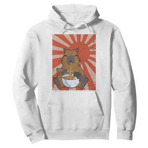 Kawaii Capybara Ramen Hoodie Cute Capy Meme Japanese Noodles Lover TS02 White Print Your Wear