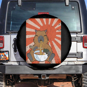 Kawaii Capybara Ramen Spare Tire Cover Cute Capy Meme Japanese Noodles Lover TS02 No hole Black Print Your Wear