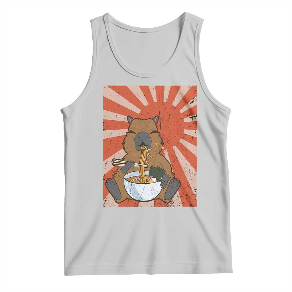 Kawaii Capybara Ramen Tank Top Cute Capy Meme Japanese Noodles Lover TS02 Ash Print Your Wear
