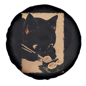 Kawaii Cat Eating Sushi Spare Tire Cover Japanese Anime Manga Otaku Retro Vintage Graphic TS02 Print Your Wear