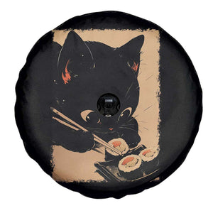 Kawaii Cat Eating Sushi Spare Tire Cover Japanese Anime Manga Otaku Retro Vintage Graphic TS02 Print Your Wear