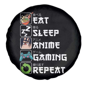 Eat Sleep Anime Gaming Repeat Spare Tire Cover Kawaii Otaku Gamer Manga Lover TS02 Print Your Wear