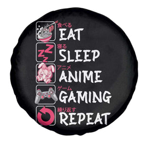 Eat Sleep Anime Gaming Repeat Spare Tire Cover Otaku Gamer Manga Lover Japanese Pop Culture TS02 Print Your Wear