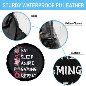 Eat Sleep Anime Gaming Repeat Spare Tire Cover Otaku Gamer Manga Lover Japanese Pop Culture TS02 Print Your Wear