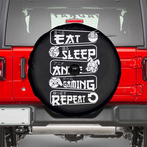 Eat Sleep Anime Gaming Repeat Spare Tire Cover Otaku Gamer Manga Lover TS02 Black Print Your Wear