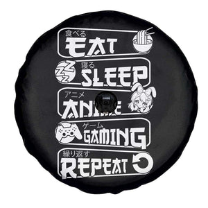 Eat Sleep Anime Gaming Repeat Spare Tire Cover Otaku Gamer Manga Lover TS02 Print Your Wear