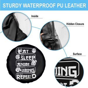 Eat Sleep Anime Gaming Repeat Spare Tire Cover Otaku Gamer Manga Lover TS02 Print Your Wear