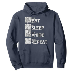 Eat Sleep Anime Repeat Hoodie Japan Otaku Manga Lover TS02 Navy Print Your Wear