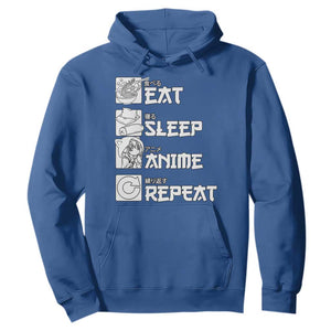 Eat Sleep Anime Repeat Hoodie Japan Otaku Manga Lover TS02 Royal Blue Print Your Wear